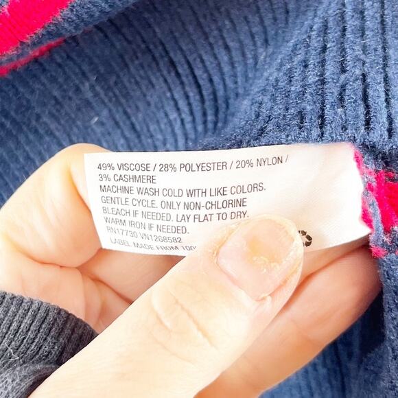 La Ligne x Target Striped Crew Neck Pullover Sweater Navy Blue Red Medium - Picture 6 of 6